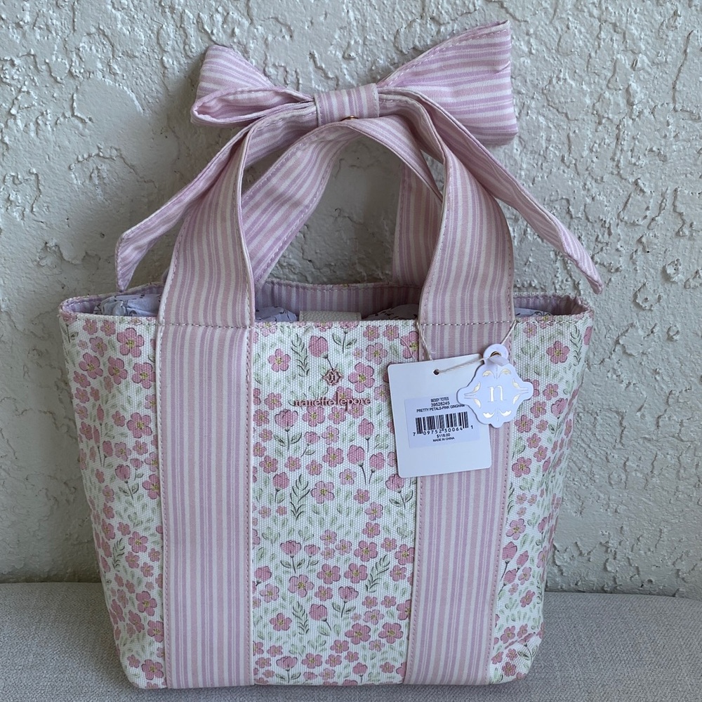 Nanette Lepore Floral Pink Tote Bag with Bow